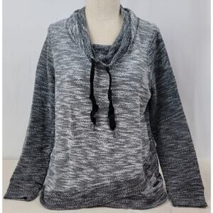 Calvin Klein Performance Mock Neck Black White Sweater Women’s Size L